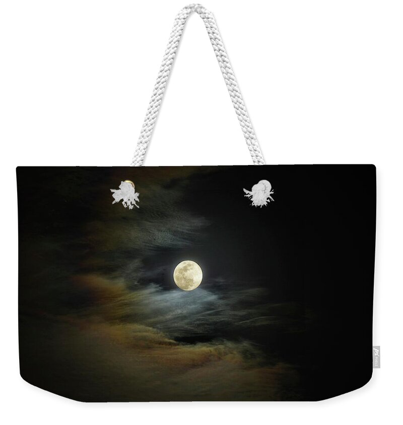 Moon Weekender Tote Bag featuring the photograph Moon Dog by Stoney Lawrentz