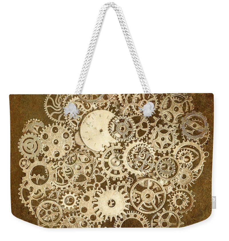 Industrial Weekender Tote Bag featuring the photograph Moon mechanics by Jorgo Photography