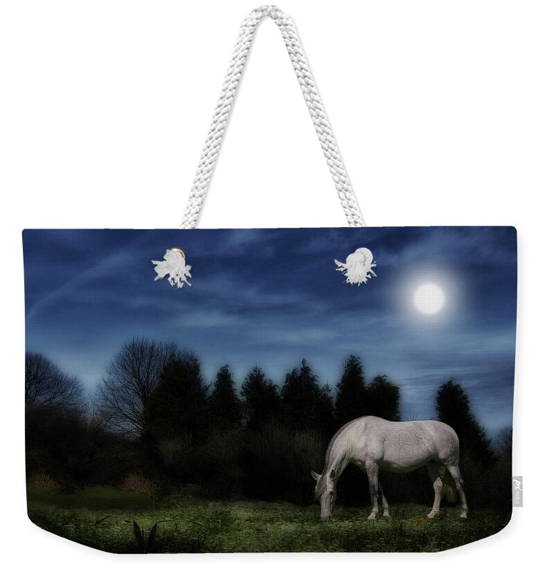 Horse Weekender Tote Bag featuring the photograph Moonlight by Mis Imágenes Son Mis Sueños.