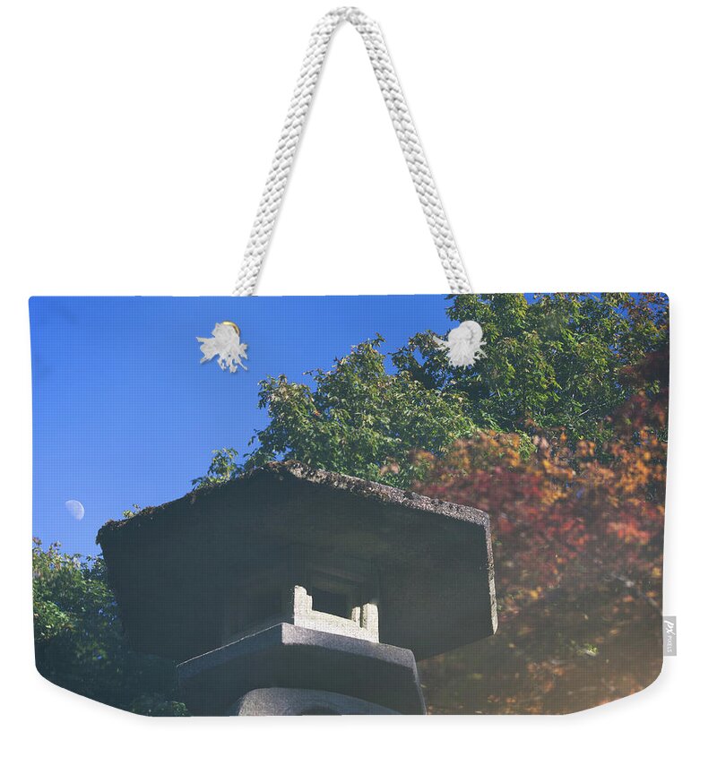 Japanese Garden Weekender Tote Bag featuring the photograph Moonrise by Briand Sanderson