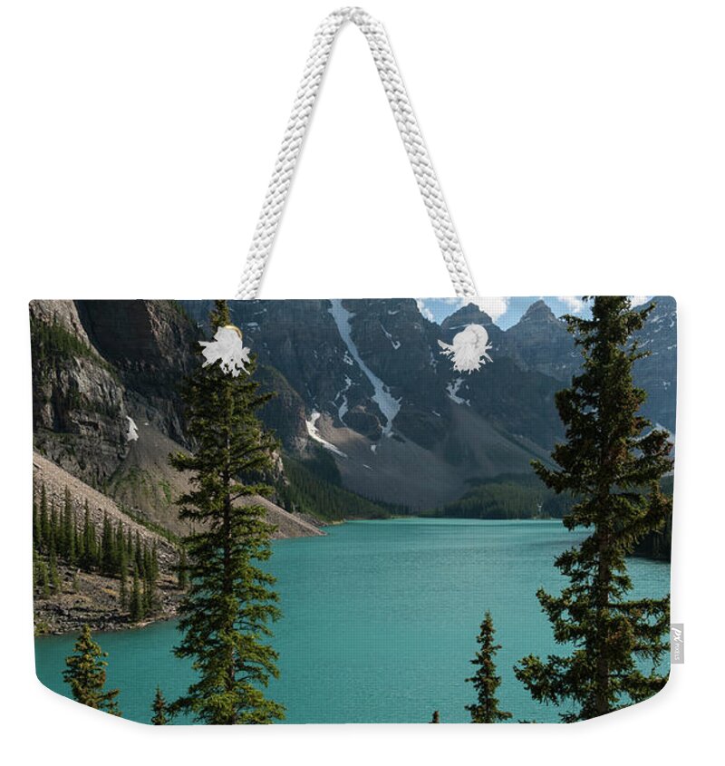 Tranquility Weekender Tote Bag featuring the photograph Moraine Lake And Valley Of Ten Peaks by John Elk Iii