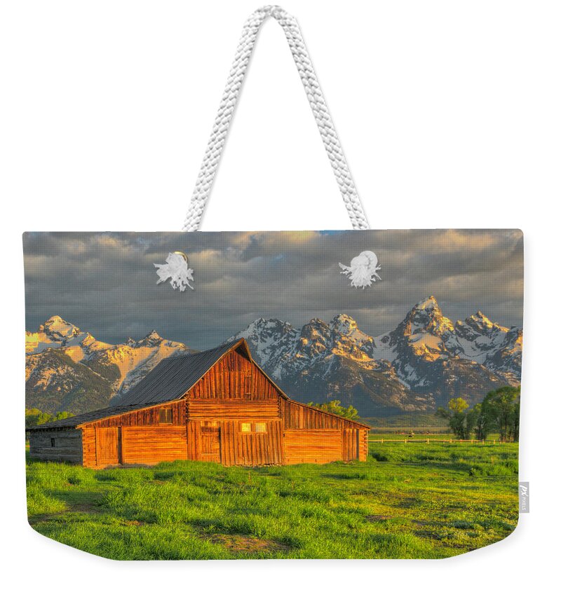 Mormon Row Weekender Tote Bag featuring the photograph Mormon Row Barn 2011-06 02 Detail by Jim Dollar