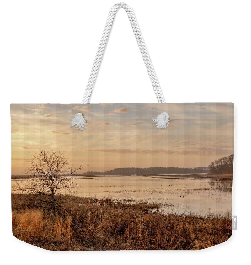 Bombay Hook Weekender Tote Bag featuring the photograph Morning At Boombay Hook by Kristia Adams