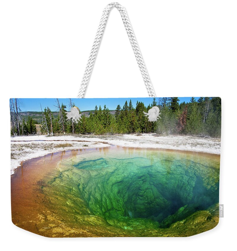 Scenics Weekender Tote Bag featuring the photograph Morning Glory Prismatic Hot-spring by Catscandotcom