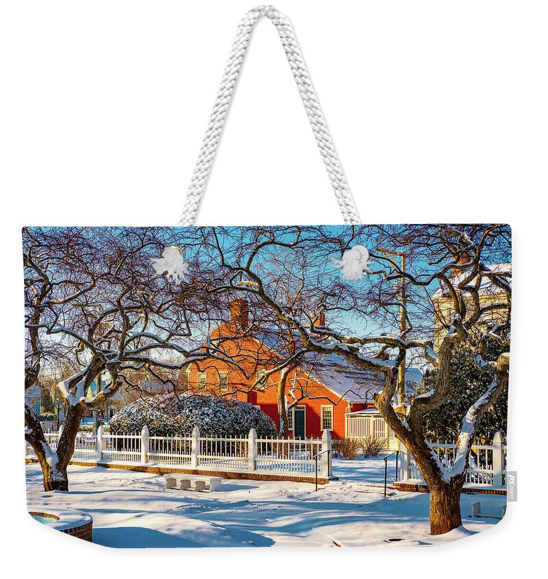 New Hampshire Weekender Tote Bag featuring the photograph Morning Light, Winter Garden. by Jeff Sinon