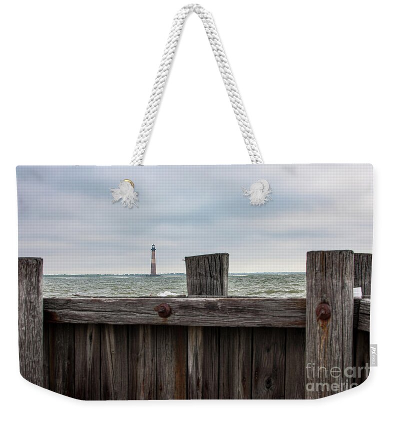 Morris Island Lighthouse Weekender Tote Bag featuring the photograph Morris Island Lighthouse - Charleston South Carolina - Save the Light by Dale Powell
