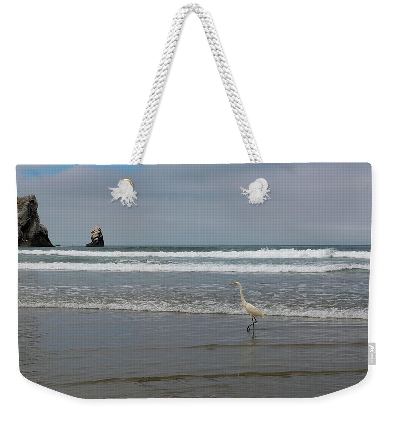 Egret Weekender Tote Bag featuring the photograph Morro Bay Egret by Patricia Dennis