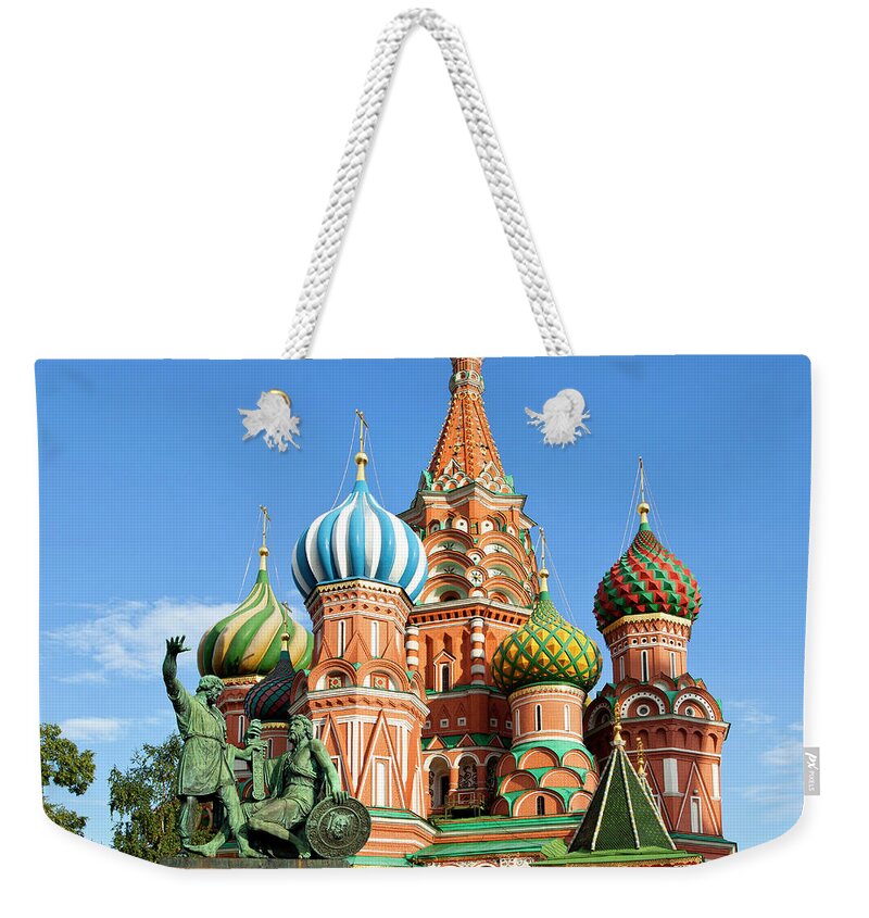 Outdoors Weekender Tote Bag featuring the photograph Moscow. St.basil Cathedral, Minin And by Ferhatmatt