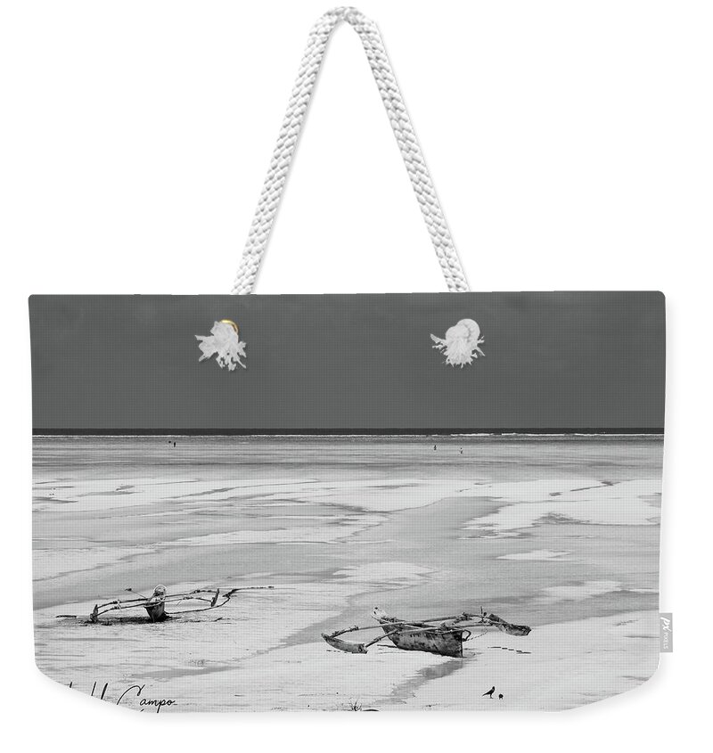 Beach Weekender Tote Bag featuring the photograph Mosquitos BW by Mache Del Campo