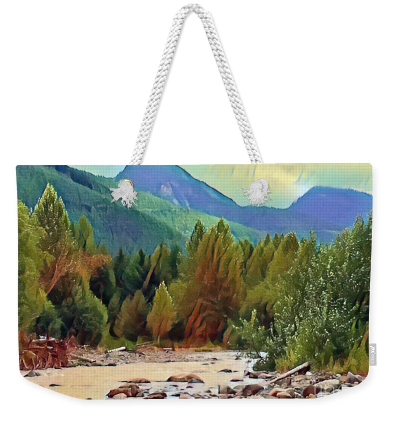 Landscape Weekender Tote Bag featuring the photograph Mountain Splendor by Carol Riddle