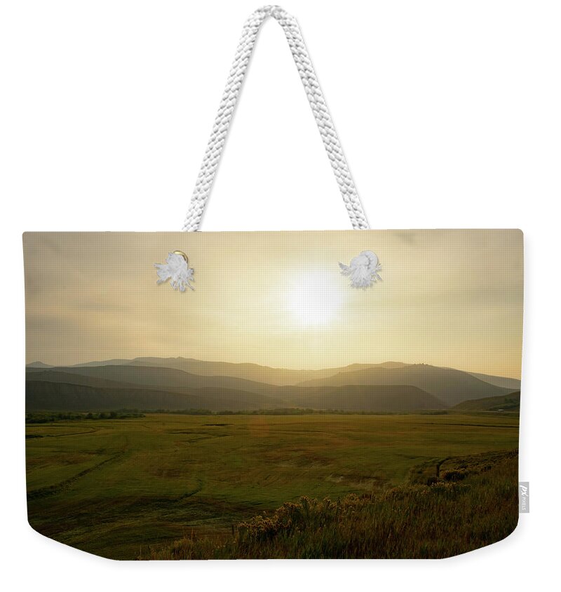 Mountain Weekender Tote Bag featuring the photograph Mountains at Dawn by Nicole Lloyd