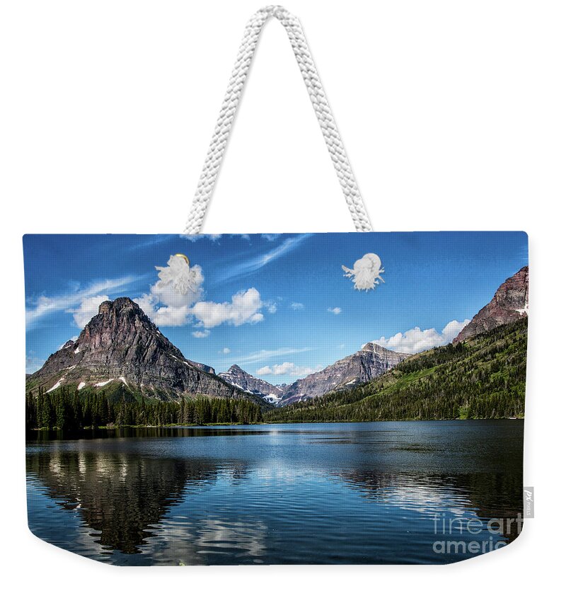 Mountains Weekender Tote Bag featuring the photograph Mountains at Two Medicine by Kathy McClure
