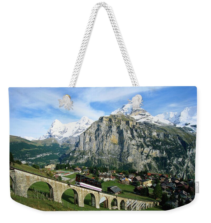 Jungfrau Weekender Tote Bag featuring the photograph Mt Eiger, Mt Jungfrau And Mt Monch by Robertharding