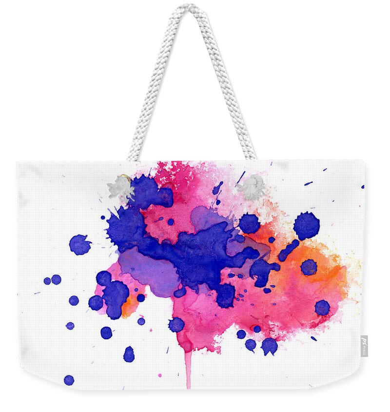Watercolor Painting Weekender Tote Bag featuring the photograph Multicolored Splash by Alenchi