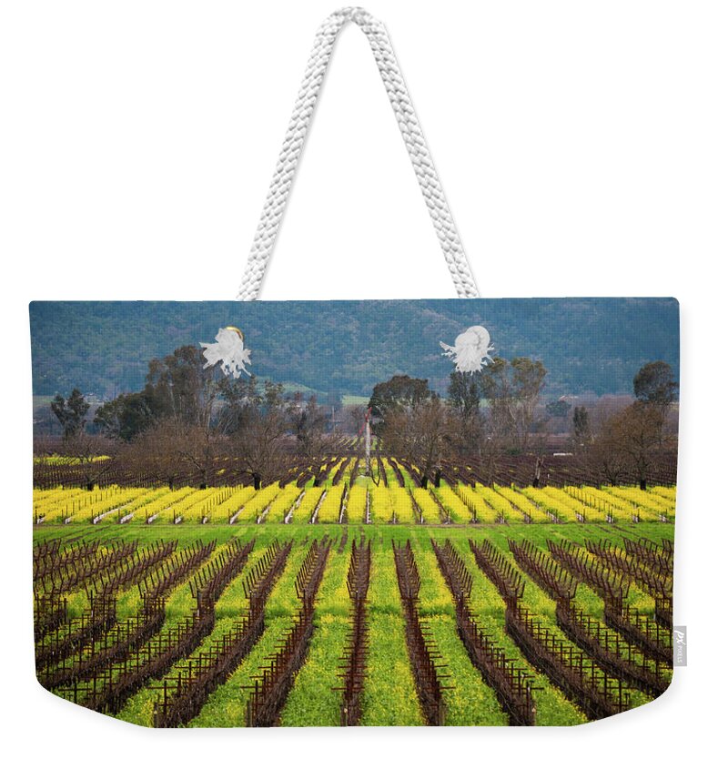 Tranquility Weekender Tote Bag featuring the photograph Mustard Bloom At Napa by By Sathish Jothikumar