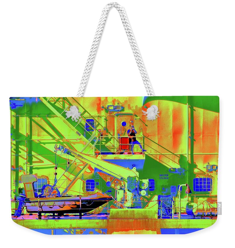 Photograph Weekender Tote Bag featuring the photograph Muster Station by Debra Grace Addison