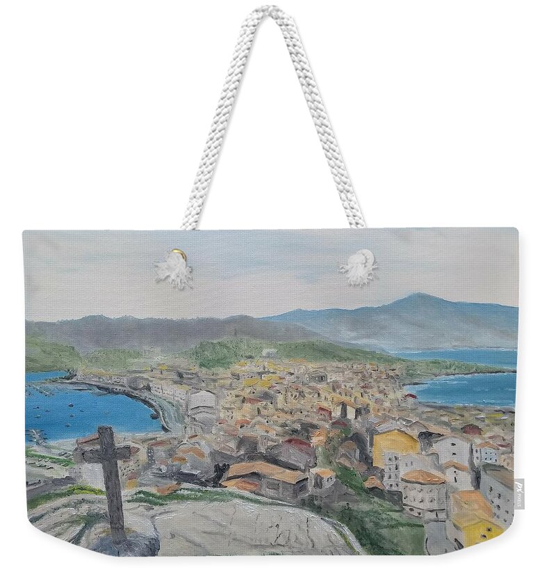 Muxia Weekender Tote Bag featuring the painting Muxia by Kevin Daly