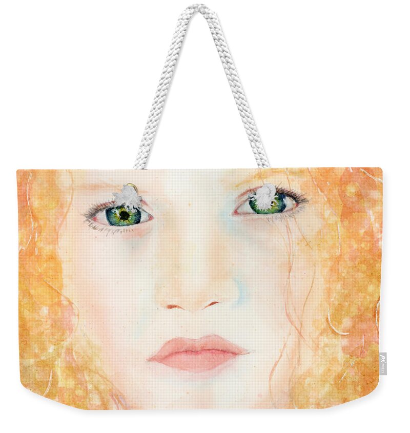 Girl Weekender Tote Bag featuring the painting My Celtic Lass by Wendy Keeney-Kennicutt