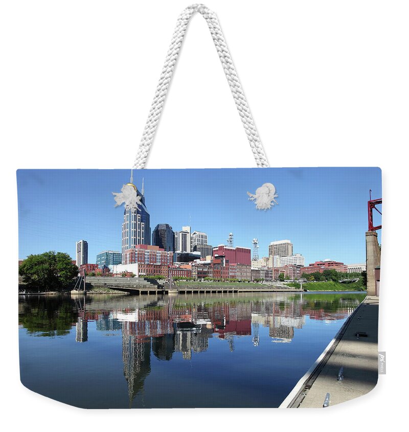 Cumberland River Weekender Tote Bag featuring the photograph Nashville Tennessee by Denistangneyjr