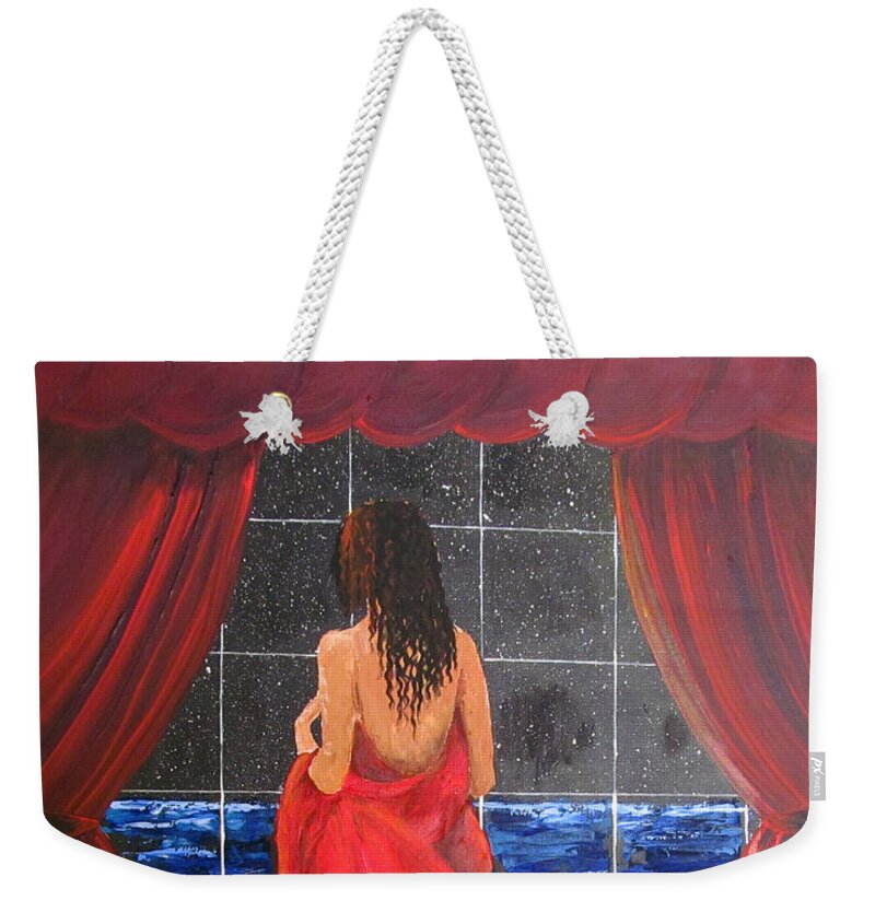 Nature Weekender Tote Bag featuring the painting Nature's Pleasure by Gloria E Barreto-Rodriguez