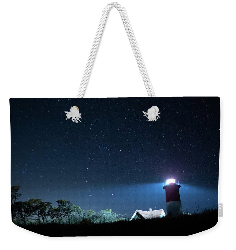 Landmark Weekender Tote Bag featuring the photograph Nauset Light under the stars by Kyle Lee