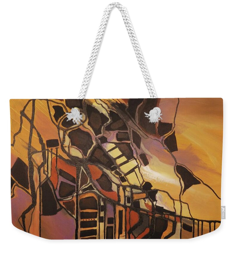 Abstract Weekender Tote Bag featuring the painting Navajo Nation by Tom Shropshire