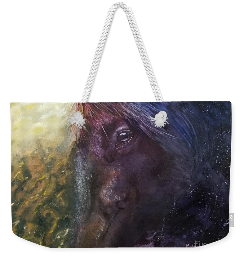 Horse Weekender Tote Bag featuring the painting Horse Nebula by Penny Medders
