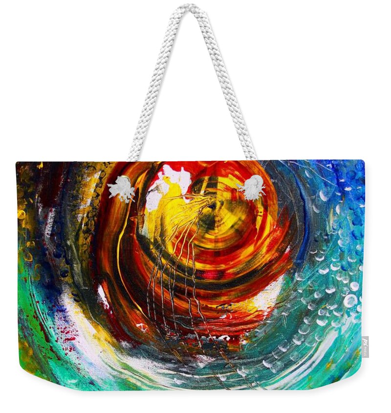 Abstract Weekender Tote Bag featuring the painting Necessary Anchor by J Vincent Scarpace