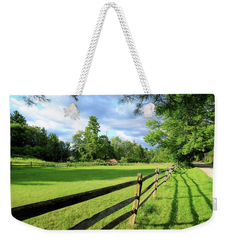 New England Weekender Tote Bag featuring the photograph New England Field #1620 by Michael Fryd