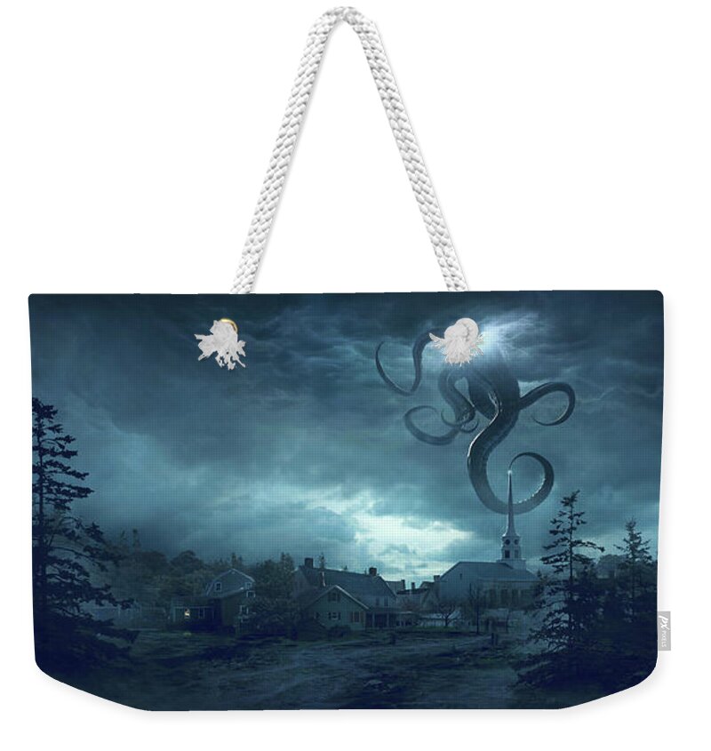 Lovecraft Weekender Tote Bag featuring the digital art New England by Guillem H Pongiluppi