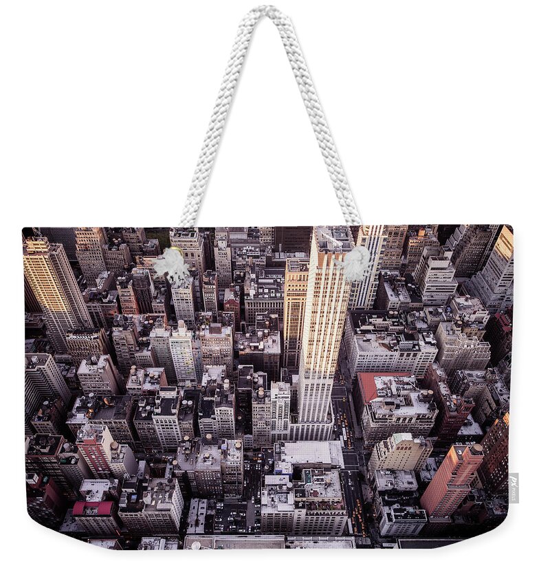 Outdoors Weekender Tote Bag featuring the photograph New York Above by @by Feldman 1