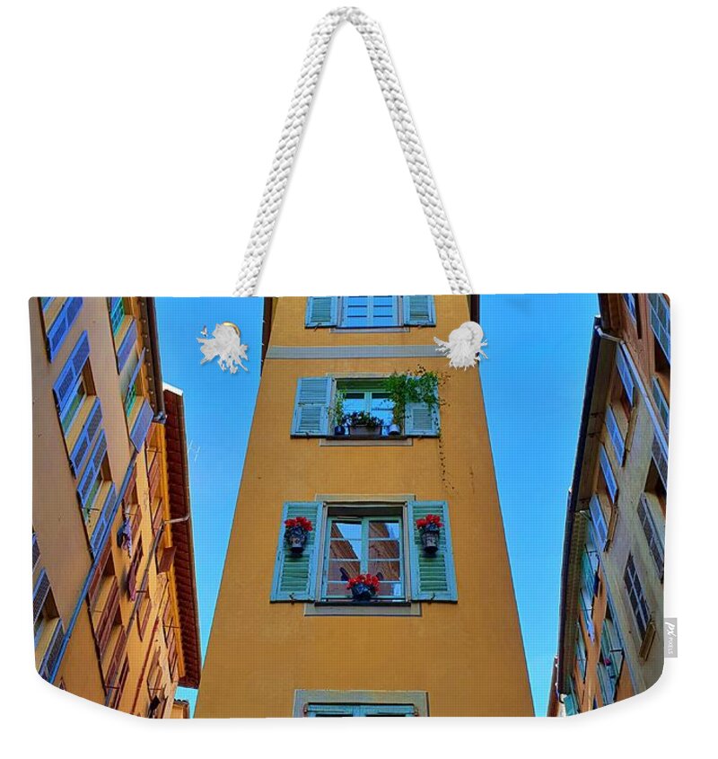 Architecture Weekender Tote Bag featuring the photograph Nice Old Town Angles by Andrea Whitaker