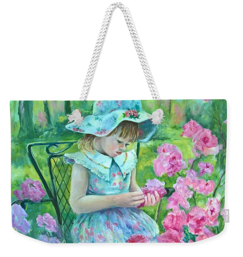 Children Weekender Tote Bag featuring the painting Nicole by ML McCormick
