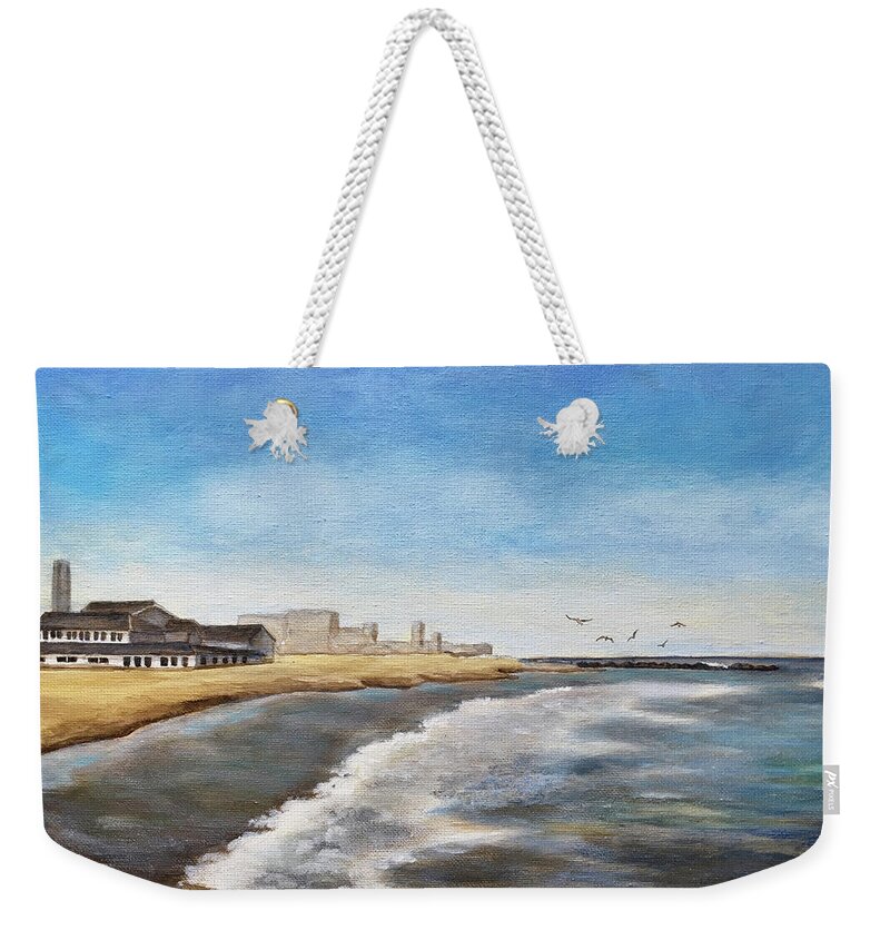 Beach Weekender Tote Bag featuring the painting North End Beach by Karla Beatty