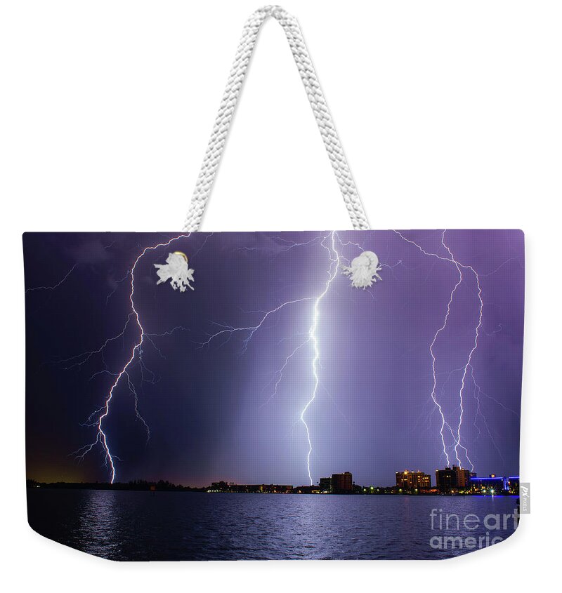Lightning Weekender Tote Bag featuring the photograph North Key by Quinn Sedam