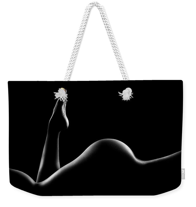 Woman Weekender Tote Bag featuring the photograph Nude woman bodyscape 14 by Johan Swanepoel