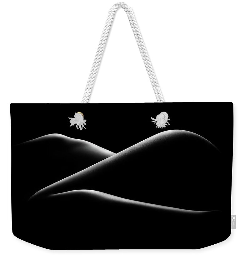 Woman Weekender Tote Bag featuring the photograph Nude woman bodyscape 17 by Johan Swanepoel