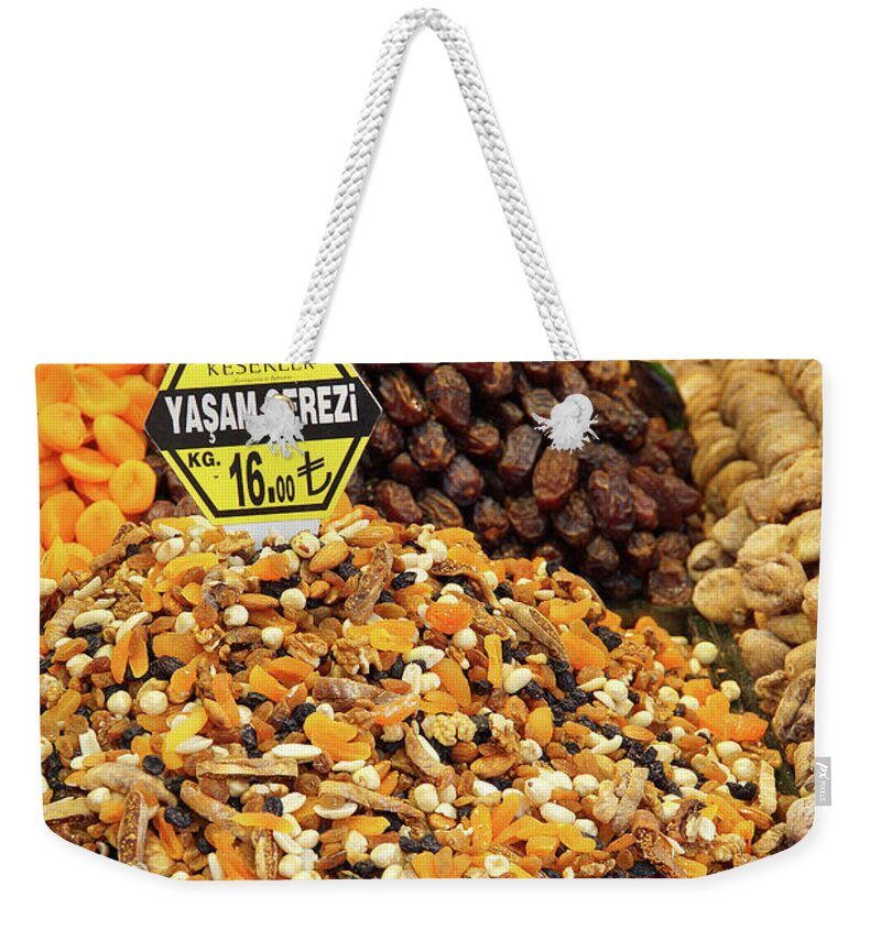 Istanbul Weekender Tote Bag featuring the photograph Nuts and other snacks by Steve Estvanik
