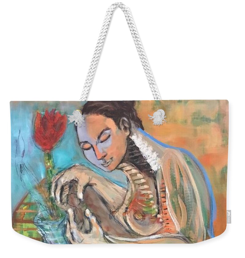 Ricardosart37 Weekender Tote Bag featuring the painting Nurturing by Ricardo Penalver deceased