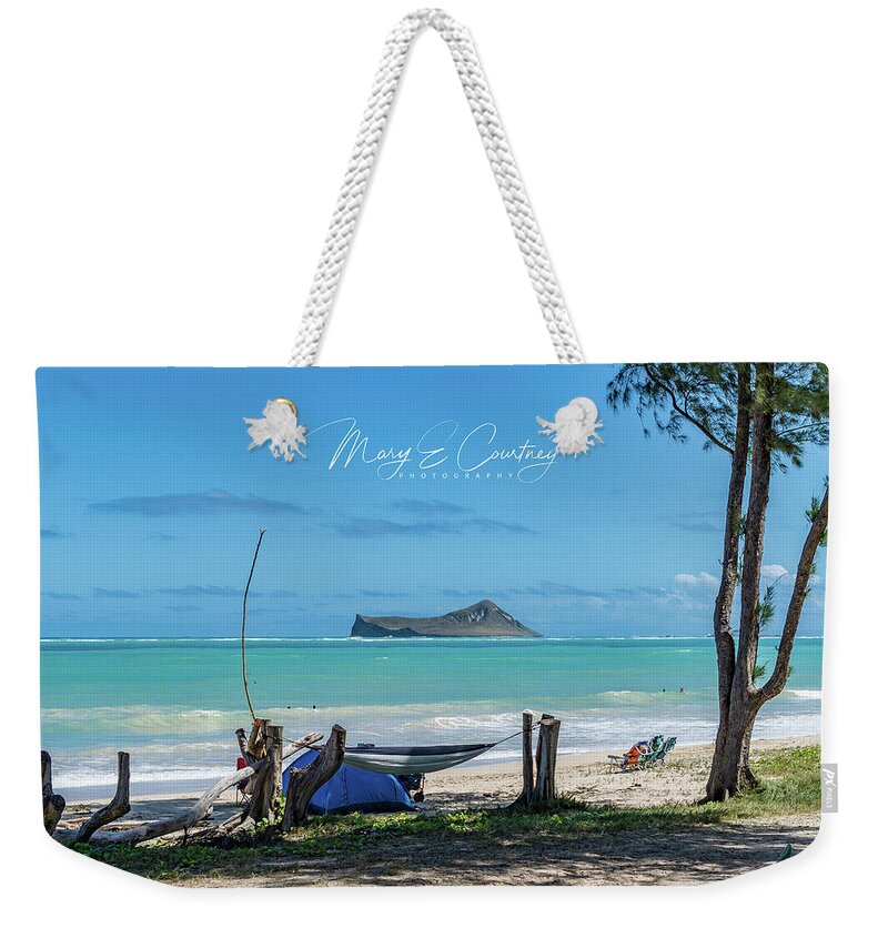 Ocean Weekender Tote Bag featuring the photograph Oahu beach by Mary Courtney