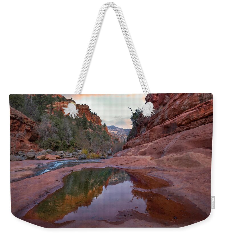 00565352 Weekender Tote Bag featuring the photograph Oak Creek, Coconino National Forest, Arizona by Tim Fitzharris