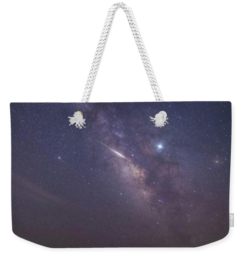 Oak Island Weekender Tote Bag featuring the photograph Oak Island Milky Way by Nick Noble