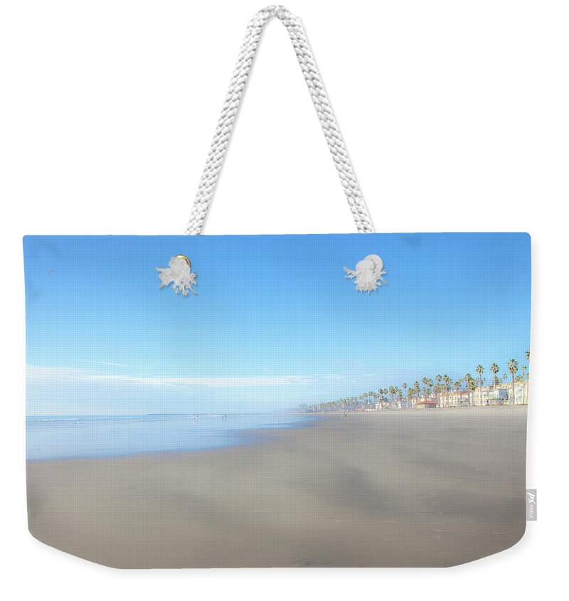 Oceanside Beach Weekender Tote Bag featuring the photograph Oceanside California Beach Rare Low Tide by Catherine Walters