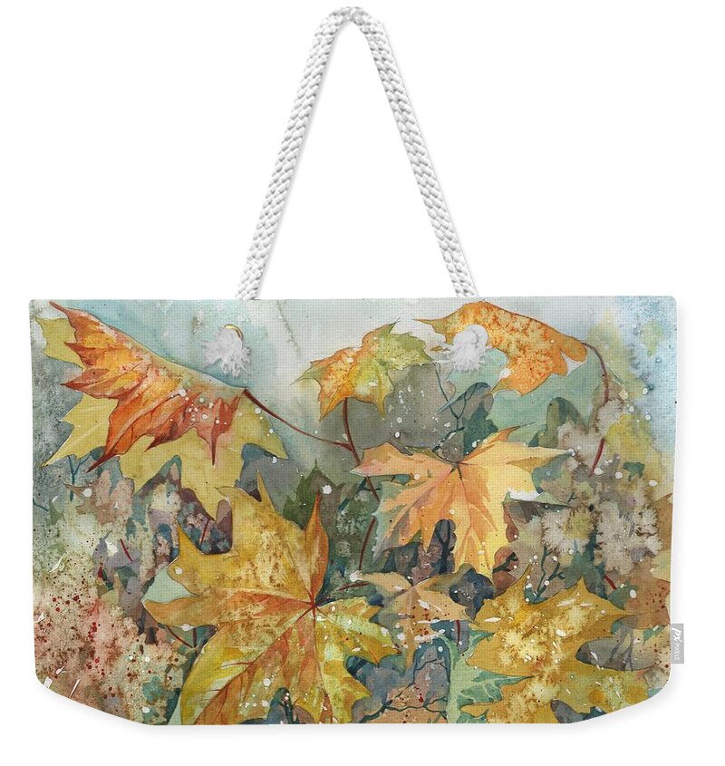 Russian Artists New Wave Weekender Tote Bag featuring the painting October Wind by Ina Petrashkevich