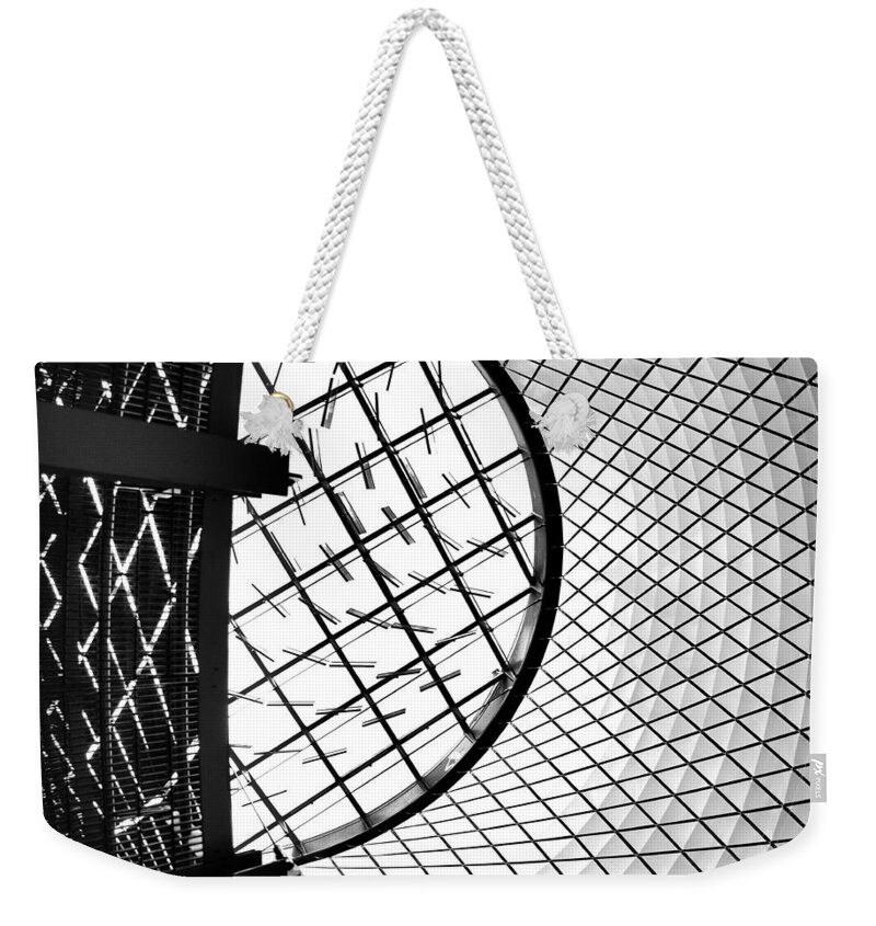 Patterns Weekender Tote Bag featuring the photograph Oculus and Sky Reflector Net by Steve Ember