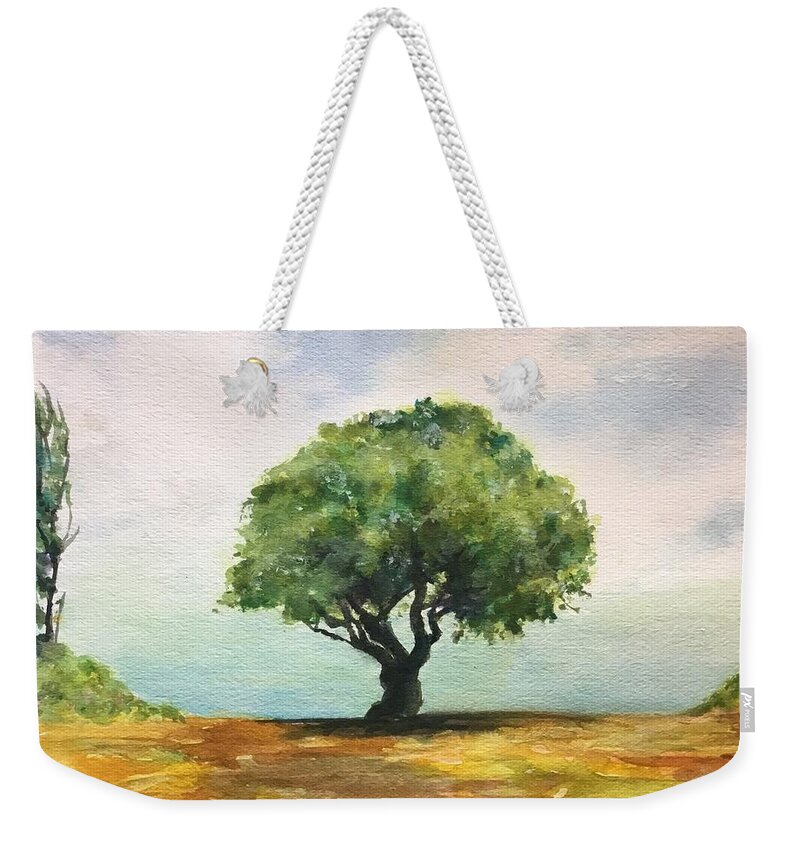 Tree Weekender Tote Bag featuring the painting Off the Road to Hana by Cheryl Wallace