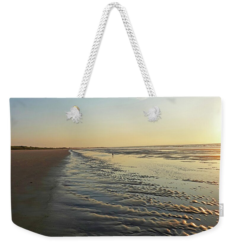 Ogunquit Weekender Tote Bag featuring the photograph Ogunquit Beach Sand Patterns Ogunquit Maine Sunrise by Toby McGuire