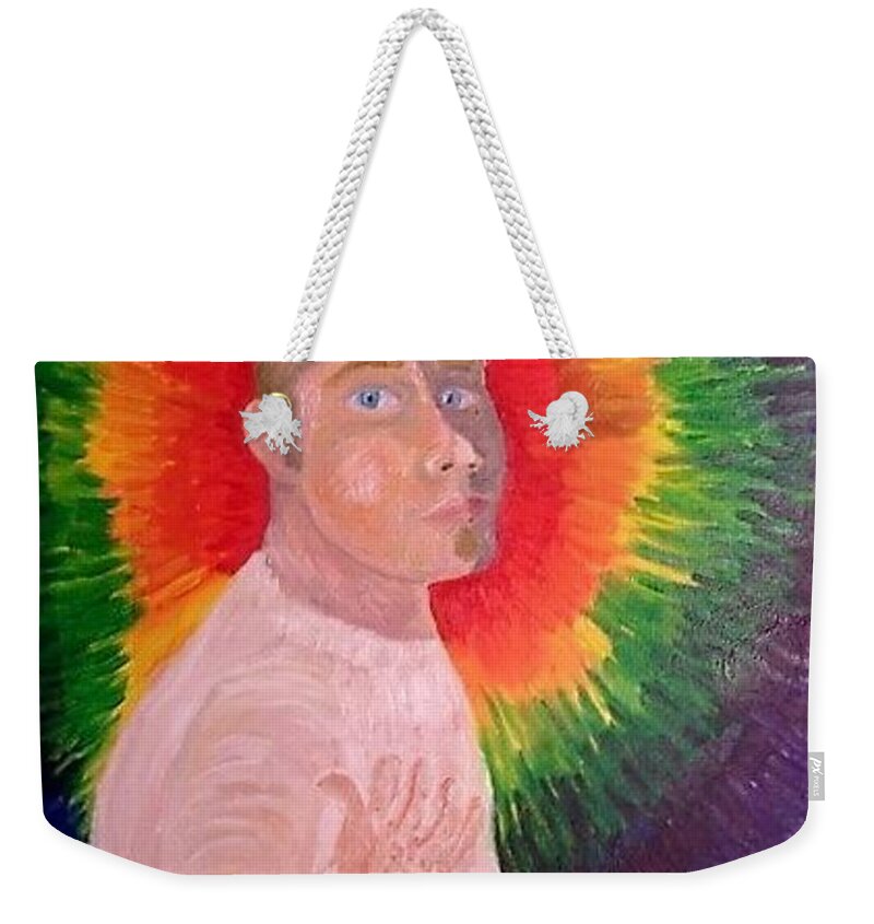 Realism Weekender Tote Bag featuring the painting Oiled Self Portrait 2008 by Timothy Foley