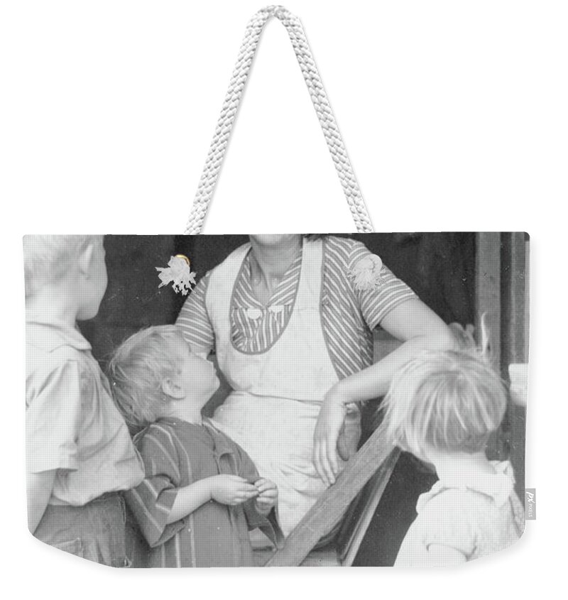 Depression Weekender Tote Bag featuring the photograph Oklahoma Squatter's Family, Riverside County, California, 1935 by Dorothea Lange