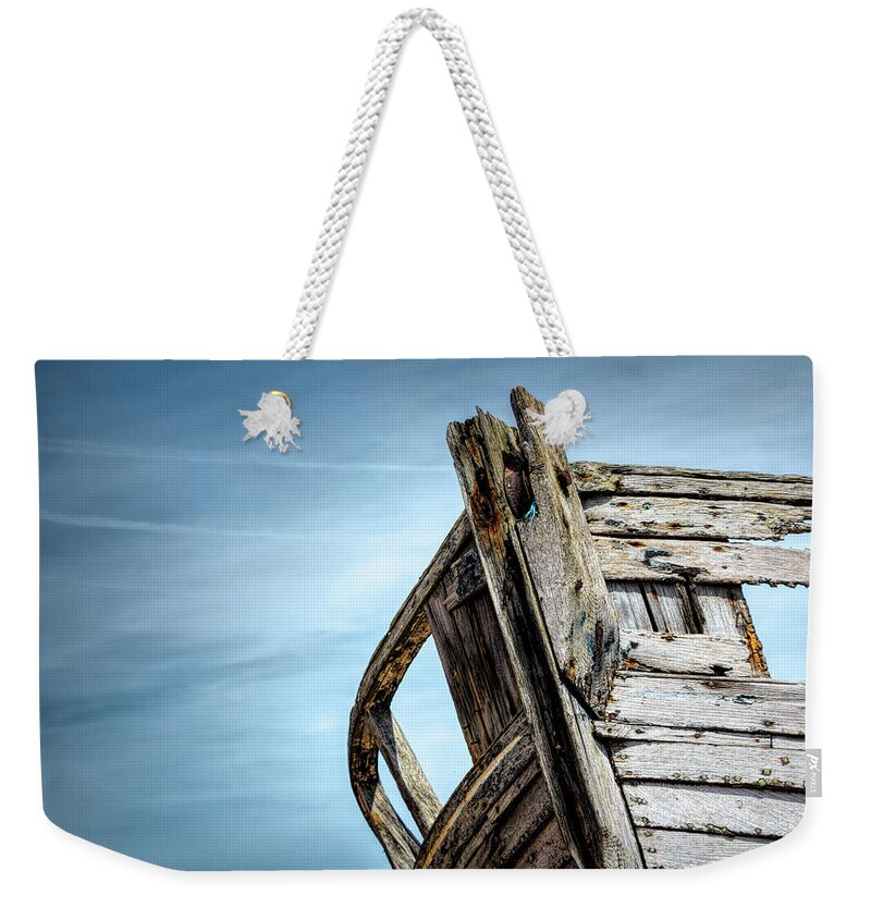 Dungeness Weekender Tote Bag featuring the photograph Old Abandoned Boat Landscape by Rick Deacon